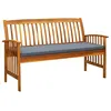 Image de vidaXL Banc de jardin avec coussin 147 cm Bois d'acacia massif