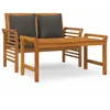 Image de Vidaxl Salon De Jardin 2 Pcs Avec Coussins Gris FoncÃ© Bois Massif