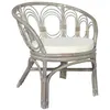 Image de vidaXL Chaise de salle à manger avec coussin gris Rotin naturel et lin325476