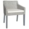 Image de vidaXL Chaise à manger avec coussin Gris Rotin naturel325491