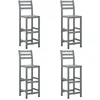 Image de vidaXL Vidaxl Tabourets De Bar 4 Pcs Gris Bois D'acacia Massif