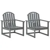 Image de vidaXL Chaises de jardin lot de 2 Gris Bois d'acacia solide312419