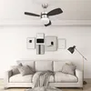 Image de vidaXL Ventilateur de plafond lampe et télécommande 76 cm Marron foncé51493