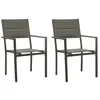 Image de vidaXL Chaises de jardin lot de 2 Textilène acier Gris et anthracite313079