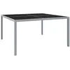 Image de vidaXL Table de jardin 130x130x72 cm Gris Acier et verre313086