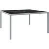 Image de Vidaxl Table De Jardin 130x130x72 Cm Gris Acier Et Verre