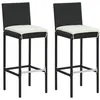 Image de vidaXL Tabourets de bar de jardin et coussins lot de 2 résine tressée313435