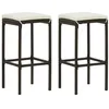 Image de vidaXL Tabourets de bar avec coussins lot de 2 marron résine tressée313439