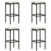Image de vidaXL Tabourets de bar avec coussins lot de 4 marron résine tressée313445