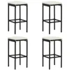 Image de vidaXL Tabourets de bar avec coussins lot de 4 noir résine tressée313446