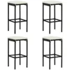 Image de vidaXL Vidaxl Tabourets De Bar Avec Coussins Lot De 4 Noir Résine Tressée