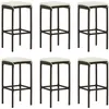 Image de vidaXL Vidaxl Tabourets De Bar Avec Coussins Lot De 6 Marron Résine Tressée