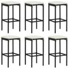 Image de vidaXL Tabourets de bar avec coussins lot de 6 noir résine tressée313449