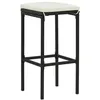 Image de Tabourets de bar avec coussins 6 pcs Noir RÃ©sine tressÃ©e - VidaXL