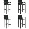 Image de vidaXL Vidaxl Tabourets De Bar 4 Pcs Noir Résine Tressée