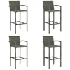 Image de vidaXL vidaXL Tabourets de bar 4 pcs Gris Résine tressée