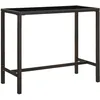 Image de vidaXL Vidaxl Table De Bar De Jardin Marron 130x60x110cm Résine Tressée Verre