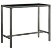 Image de vidaXL Table bar de jardin Gris 130x60x110 cm Résine tressée et verre313462