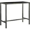 Image de vidaXL Vidaxl Table Bar De Jardin Gris 130x60x110 Cm Résine Tressée Et Verre
