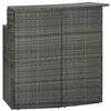 Image de vidaXL Table de bar de jardin Gris 120x55x110 cm Résine tressée313469