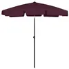 Image de vidaXL Parasol de plage rouge bordeaux 180x120 cm