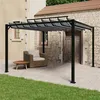 Image de vidaXL Tonnelle avec toit à persienne 3x3 m Anthracite Tissu aluminium