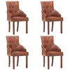 Image de vidaXL Chaises à manger lot de 4 marron cuir de chèvre véritable3056697