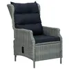 Image de vidaXL Chaise inclinable de jardin coussins Résine tressée Gris clair