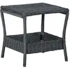 Image de vidaXL Table de jardin Gris foncé 45x45x46,5 cm Résine tressée313306