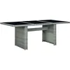 Image de Table De Jardin Gris Clair RÃ©sine TressÃ©e Et Verre TrempÃ©