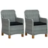 Image de vidaXL Chaises de jardin avec coussins lot de 2 Résine tressée