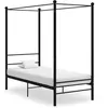 Image de vidaXL Cadre de lit à baldaquin sans matelas noir métal 90x200 cm325051