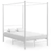 Image de vidaXL Cadre de lit à baldaquin sans matelas blanc métal 120x200 cm325058