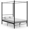 Image de vidaXL Cadre de lit Ã  baldaquin sans matelas noir 140x200 cm mÃ©tal