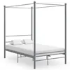 Image de vidaXL Cadre de lit à baldaquin sans matelas gris métal 140x200 cm325062