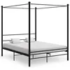 Image de vidaXL Cadre de lit à baldaquin sans matelas noir 160x200 cm métal325063
