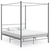 Image de vidaXL Cadre de lit à baldaquin sans matelas gris métal 160x200 cm325065
