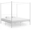 Image de vidaXL Cadre de lit à baldaquin sans matelas blanc métal 180x200 cm325067