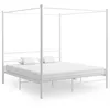 Image de vidaXL Cadre de lit Ã  baldaquin sans matelas blanc mÃ©tal 180x200 cm