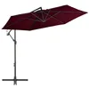 Image de vidaXL Parasol déporté avec mât en aluminium Bordeaux 300 cm