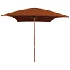 Image de vidaXL Vidaxl Parasol De Jardin Avec Mât En Bois Terre Cuite 200x300 Cm