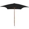 Image de vidaXL Parasol de jardin avec mât en bois noir 200x300 cm313760