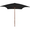 Image de vidaXL Vidaxl Parasol De Jardin Avec Mât En Bois Noir 200x300 Cm