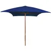 Image de vidaXL Parasol d'extérieur avec mât en bois Bleu 200x300 cm