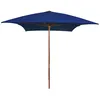 Image de vidaXL Vidaxl Parasol De Jardin Avec Mât En Bois Bleu 200x300 Cm