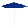 Image de vidaXL Parasol de jardin avec mât en bois bleu 270 cm313763