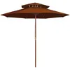 Image de vidaXL Parasol double avec mât en bois Terre cuite 270 cm