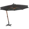 Image de vidaXL Parasol suspendu avec mât Anthracite 3,5x2,9 m Bois de sapin