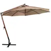 Image de vidaXL Vidaxl Parasol Suspendu Avec Mât Taupe 3,5x2,9 M Bois De Sapin Massif