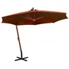 Image de vidaXL Parasol suspendu avec mât Terre cuite 3,5x2,9 m Bois de sapin